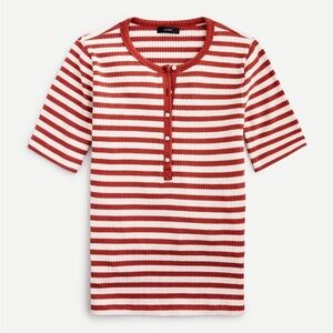 J.Crew ribbed elbow sleeve Henley tee